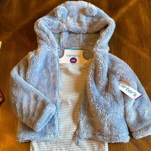 NWT Carters Teddy Bear Jacket & matching onesie 24 month